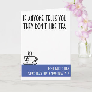 Tarjeta de cumpleaños azul estándar de Tea Lover