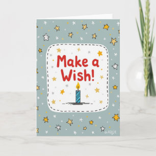 Tarjeta de cumpleaños azul estrellada
