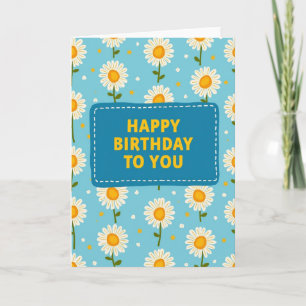 Tarjeta de cumpleaños azul festiva