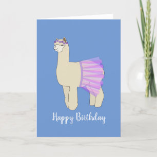 Tarjeta de cumpleaños azul illusima Ballerina Llam