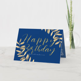 Tarjeta de cumpleaños azul minimalista