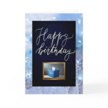 Tarjeta de cumpleaños azul para votar