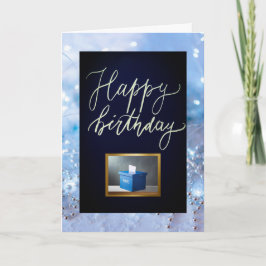 Tarjeta de cumpleaños azul para votar