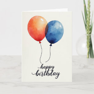 Tarjeta de cumpleaños azul sereno