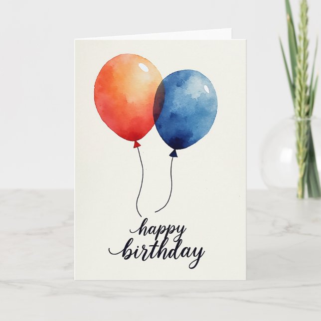 Tarjeta de cumpleaños azul sereno (Anverso)