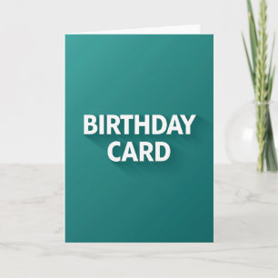 Tarjeta de cumpleaños azul turquesa en negrita