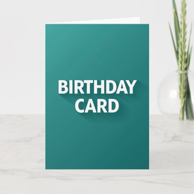 Tarjeta de cumpleaños azul turquesa en negrita (Anverso)