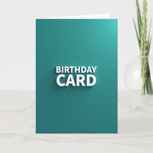 Tarjeta de cumpleaños azul turquesa minimalista (Anverso)
