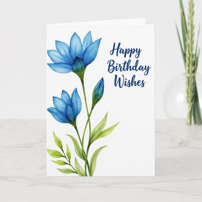 Tarjeta de cumpleaños Azure Bloom (Anverso)