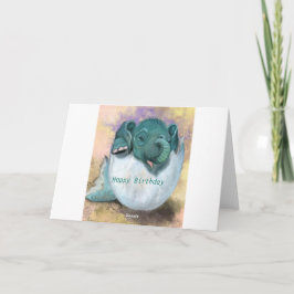 Tarjeta de cumpleaños Baby Elephant Hatching from