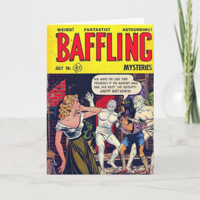 Tarjeta de cumpleaños "Baffling Mystery" (Anverso)