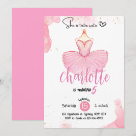 tarjeta de cumpleaños Bailarina linda tutú