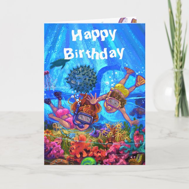 Tarjeta de cumpleaños bajo el mar (Anverso)