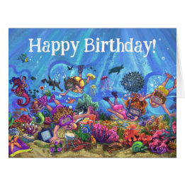 Tarjeta de cumpleaños bajo el mar