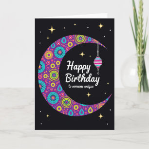 Tarjeta de cumpleaños bajo la luz de la luna