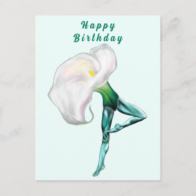 Tarjeta de cumpleaños Ballerina Calla Lily Ballet  (Anverso)