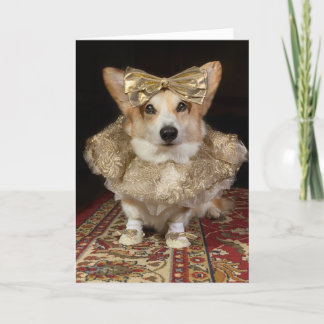 Tarjeta de cumpleaños Ballerina Corgi