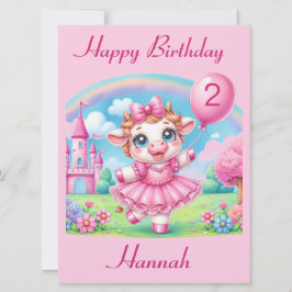 Tarjeta de cumpleaños Ballerina Cow Personalizable