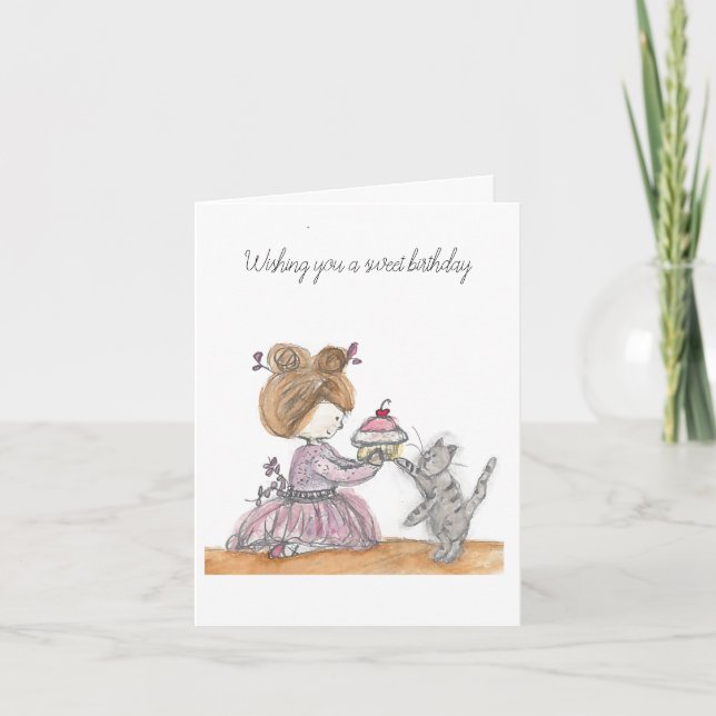 Tarjeta de cumpleaños Ballerina para niña pequeña (Anverso)