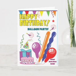 Tarjeta de cumpleaños BALLOON para niños divertido