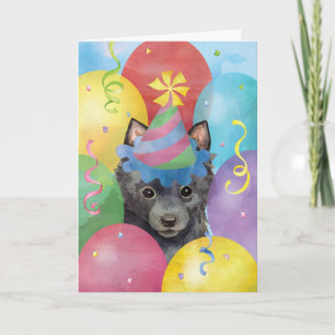 Tarjeta de cumpleaños Balloons Schipperke