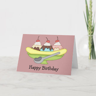 Tarjeta de cumpleaños Banana Split