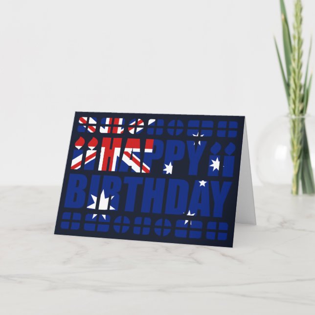 Tarjeta de cumpleaños bandera de Australia (Anverso)
