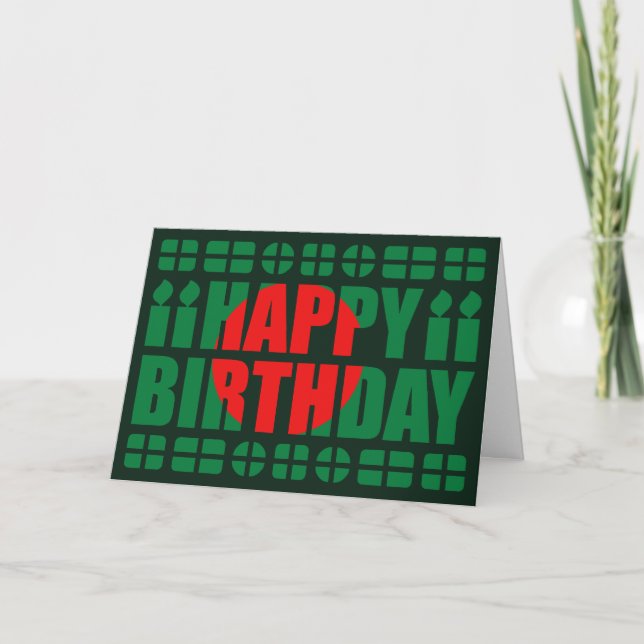 Tarjeta de cumpleaños Bandera de Bangladesh (Anverso)