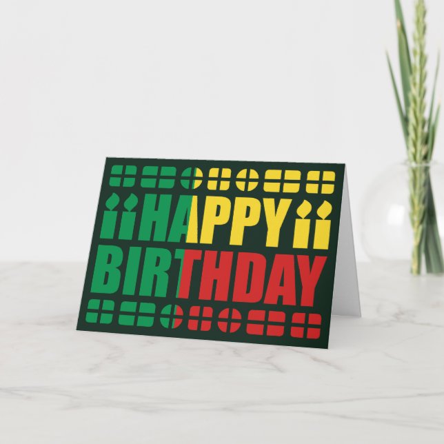 Tarjeta de cumpleaños Bandera de Benín (Anverso)