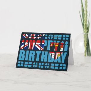 Tarjeta de cumpleaños Bandera de Fiyi