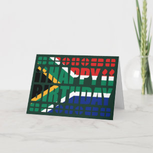 Tarjeta de cumpleaños Bandera de Sudáfrica