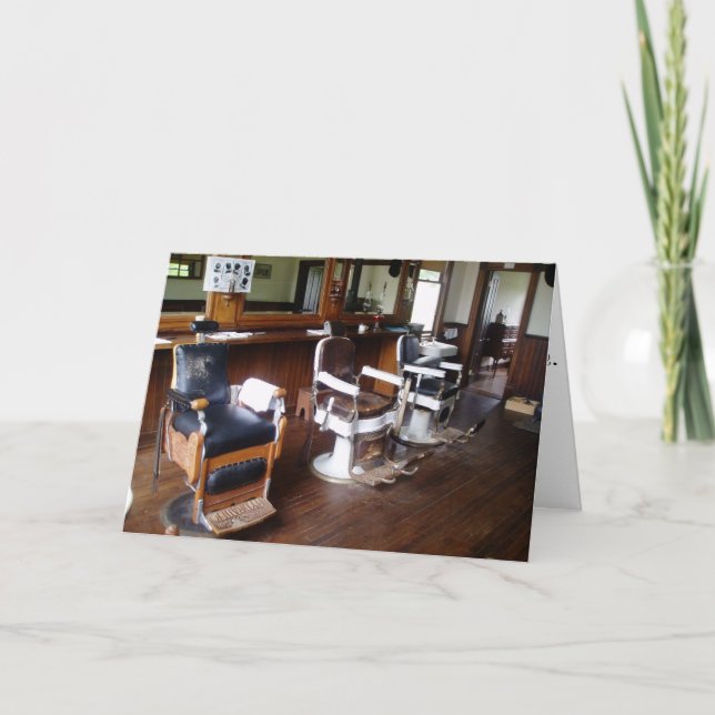Tarjeta de cumpleaños "Barber Shop de Gibson" (Anverso)