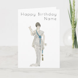 Tarjeta de cumpleaños Barbier Art Deco para mujere