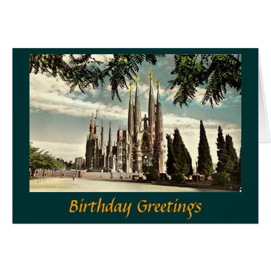 Tarjeta de cumpleaños, Barcelona, Sagrada Familia