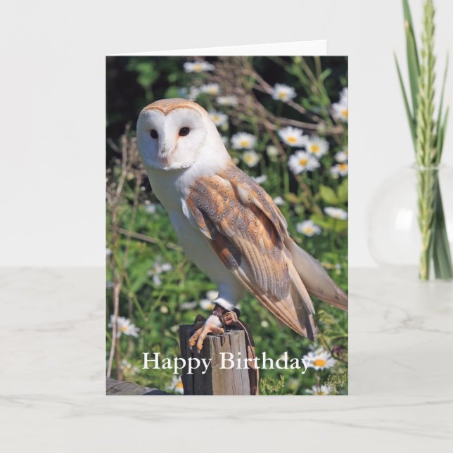 Tarjeta de cumpleaños Barn Owl (Anverso)