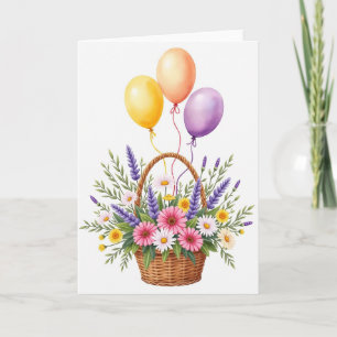 Tarjeta de cumpleaños Basket Blooms