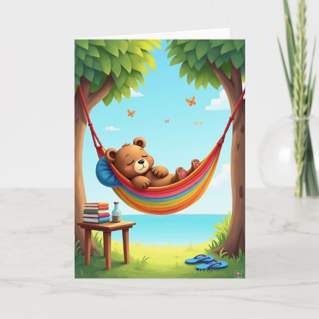 Tarjeta de cumpleaños Bear Hammock (Anverso)