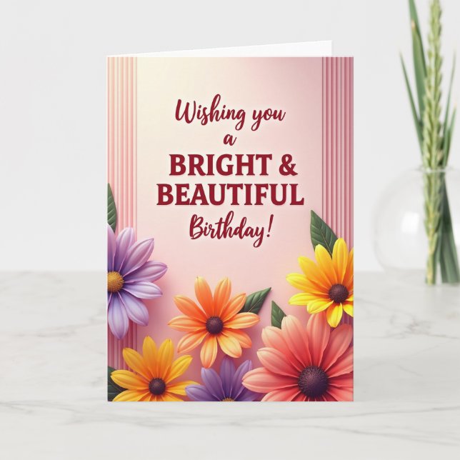 Tarjeta de cumpleaños Beautiful Bloom (Anverso)