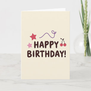 Tarjeta de cumpleaños beige de cacao