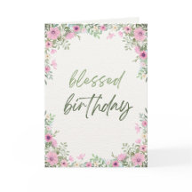Tarjeta de cumpleaños bendito para niñas
