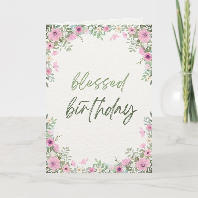 Tarjeta de cumpleaños bendito para niñas (Anverso)