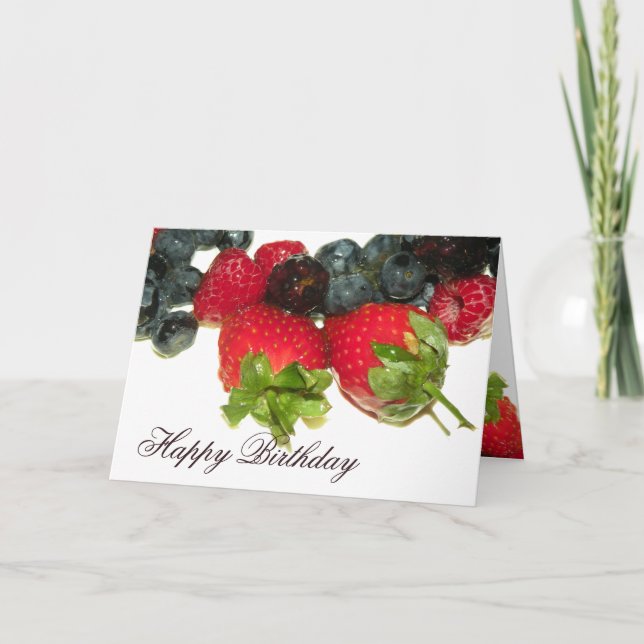 Tarjeta de cumpleaños Berry Delight Happy (Anverso)