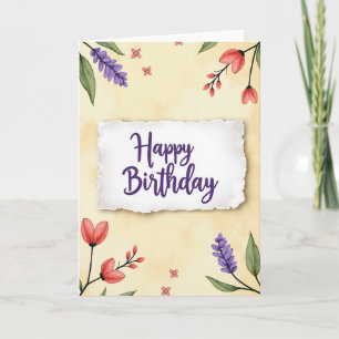 Tarjeta de cumpleaños besada por el sol cálido