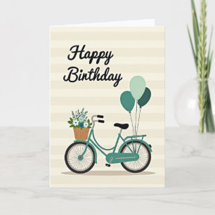 Tarjeta de cumpleaños Bicycle Blooms