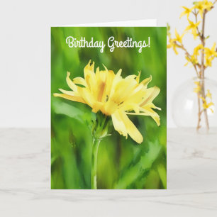 Tarjeta de cumpleaños Big Yellow Dandelion Flower