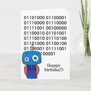 Tarjeta de cumpleaños Binary Happy