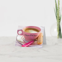 Tarjeta de cumpleaños Biscotti y Coffee