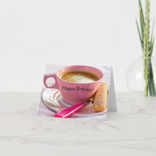 Tarjeta de cumpleaños Biscotti y Coffee