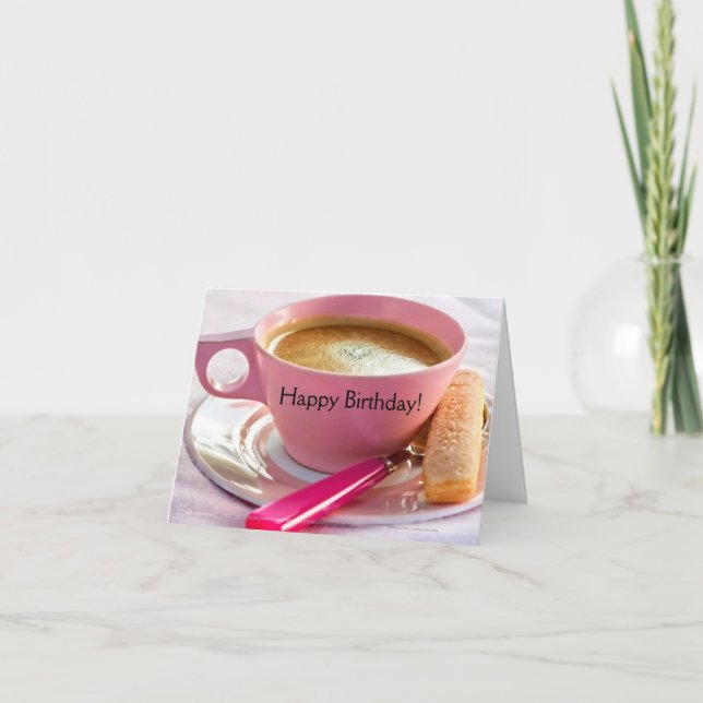 Tarjeta de cumpleaños Biscotti y Coffee (Anverso)