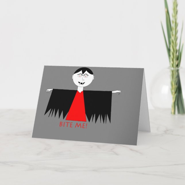 Tarjeta de cumpleaños "Bite Me" (Anverso)